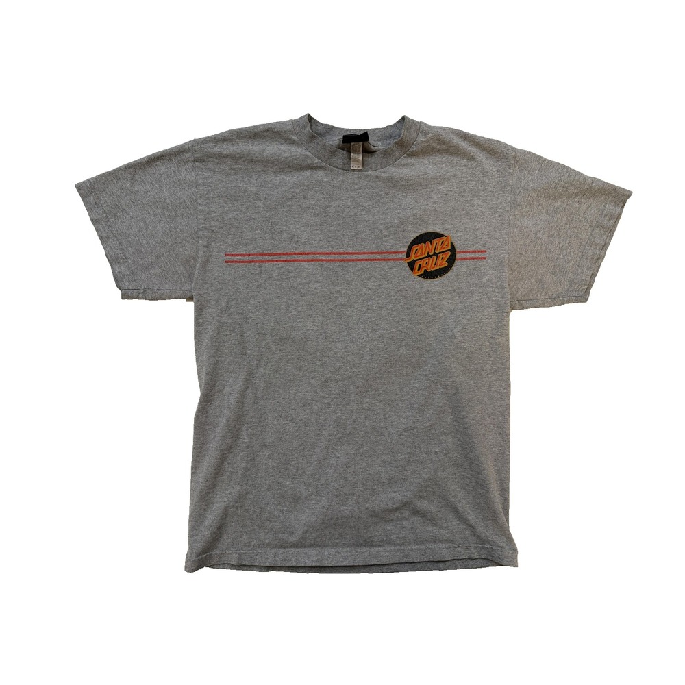 Santa Cruz Skateboards‎ Y2K Shirt Mens Medium Gray Logo Graphic Double Sided